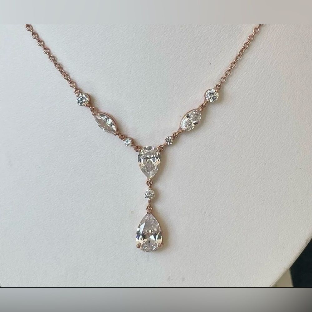 Jacmel JMC Rose Gold Teardrop Y-Necklace 20"